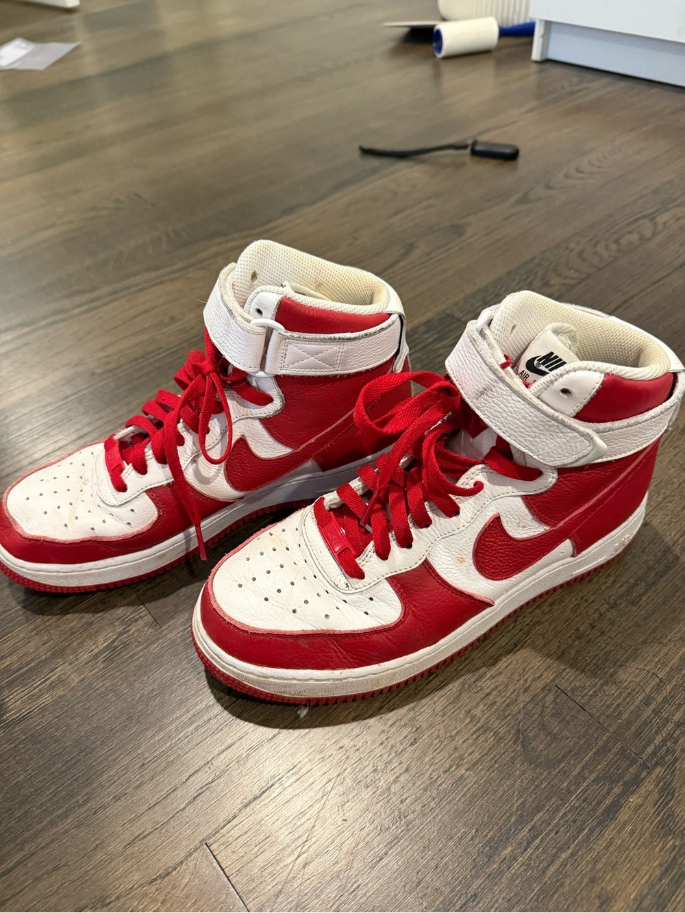 Nike High-Top Sneakers - Red & White